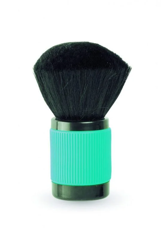 Turquoise silicone handle brush