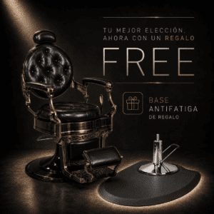 SILLÓN BARBERO PREMIUM BRONCE + Tapete Antifatiga GRATIS