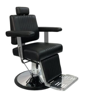 SILLON BARBERO CUT NEGRO MATE Base Cromada