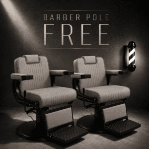 PACK 2 SILLONES BARBERO MAMBA GRIS/NEGRO + BARBER  POLE GRATIS
