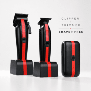 Combo COCCO Veloce Lite Negra Roja Clipper + Trimmer + Shaver de REGALO