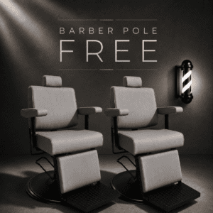PACK 2 SILLONES CUT GRIS/NEGRO + BARBER POLE NEGRO GRATIS